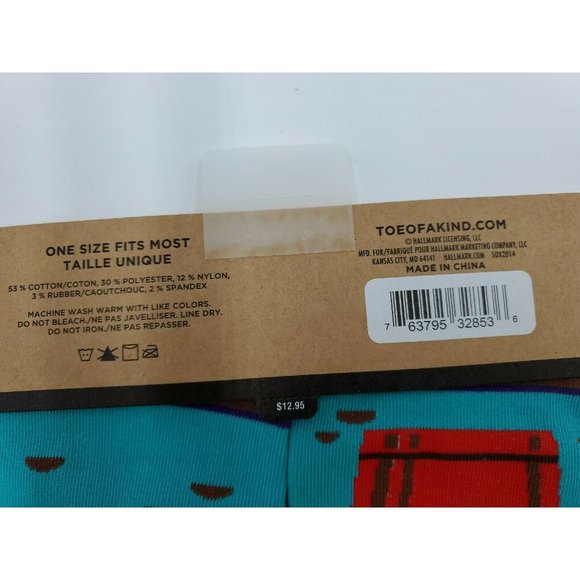 HALLMARK Crew Socks Toe of a Kind Chocolate Fountain Print New with Tags - Picture 3 of 3